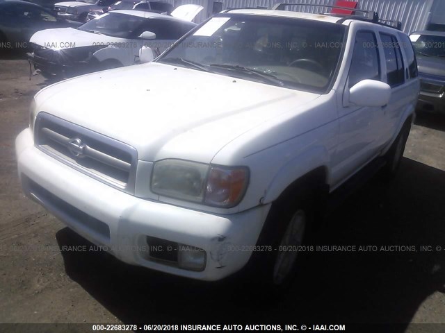 JN8DR07Y91W526973 - 2001 NISSAN PATHFINDER LE/SE/XE WHITE photo 2