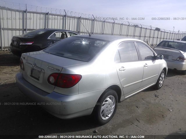 JTDBR32E032012649 - 2003 TOYOTA COROLLA CE/LE SILVER photo 4