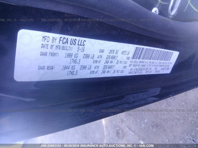 1C4NJDEB2GD747185 - 2016 JEEP COMPASS LATITUDE 黑色 照片 9