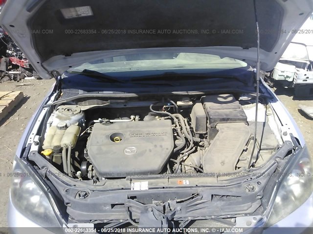 JM1BK344771686821 - 2007 MAZDA 3 HATCHBACK SILVER photo 10