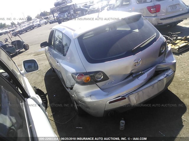 JM1BK344771686821 - 2007 MAZDA 3 HATCHBACK SILVER photo 3