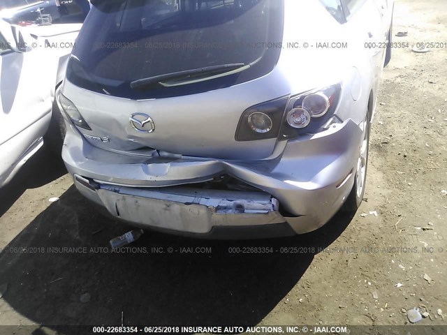 JM1BK344771686821 - 2007 MAZDA 3 HATCHBACK SILVER photo 6