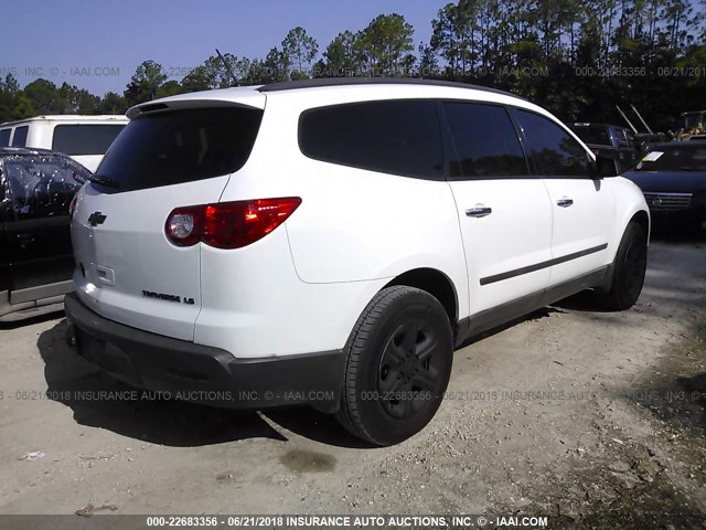 1GNER13D39S145610 - 2009 CHEVROLET TRAVERSE LS WHITE photo 4