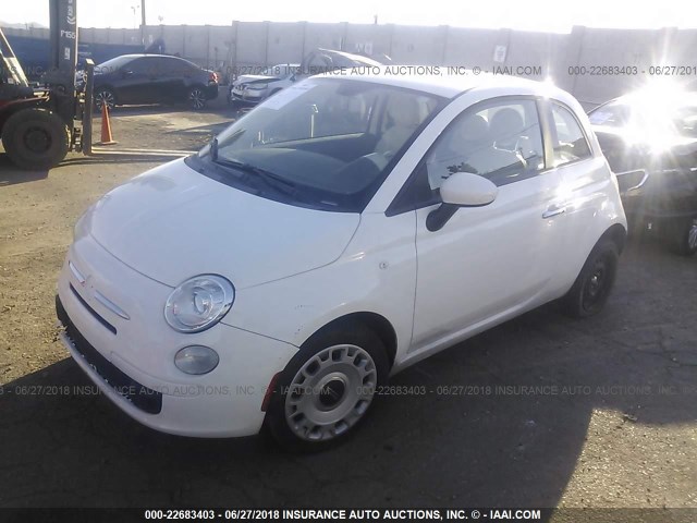 3C3CFFAR8CT349009 - 2012 FIAT 500 POP WHITE photo 2