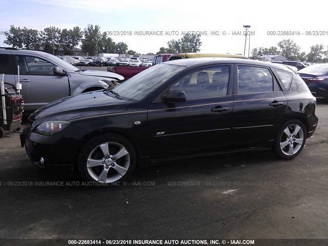 JM1BK343251296715 - 2005 MAZDA 3 HATCHBACK BLACK photo 6