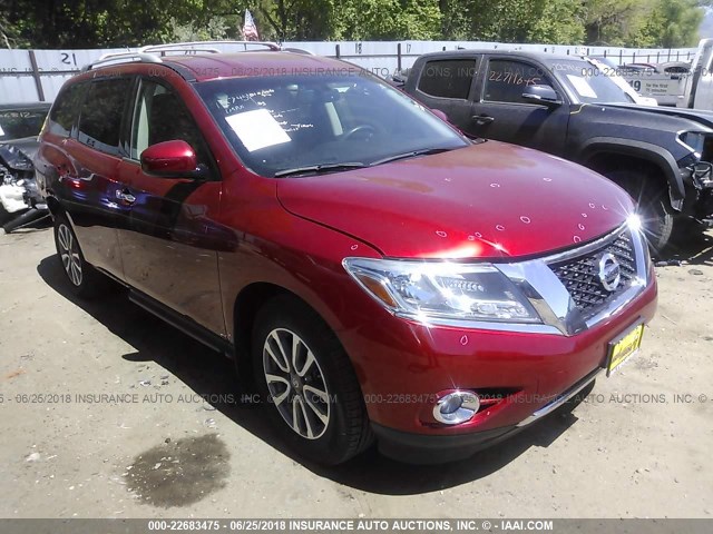 5N1AR2MM4FC721685 - 2015 NISSAN PATHFINDER S/SV/SL/PLATINUM RED photo 1