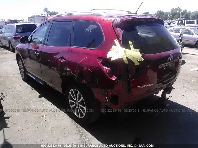 5N1AR2MM4FC721685 - 2015 NISSAN PATHFINDER S/SV/SL/PLATINUM RED photo 3