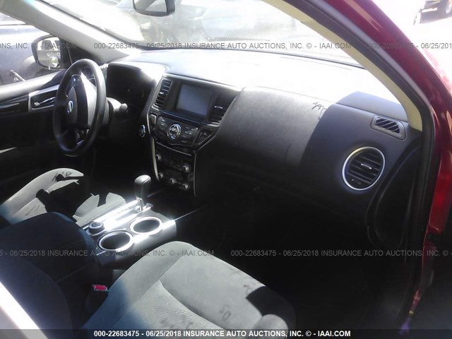5N1AR2MM4FC721685 - 2015 NISSAN PATHFINDER S/SV/SL/PLATINUM RED photo 5