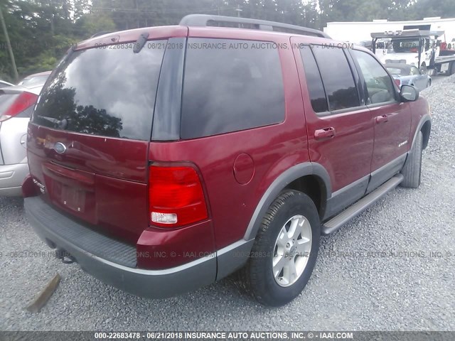 1FMZU63K04ZB14962 - 2004 FORD EXPLORER XLT/XLT SPORT/NBX MAROON photo 4