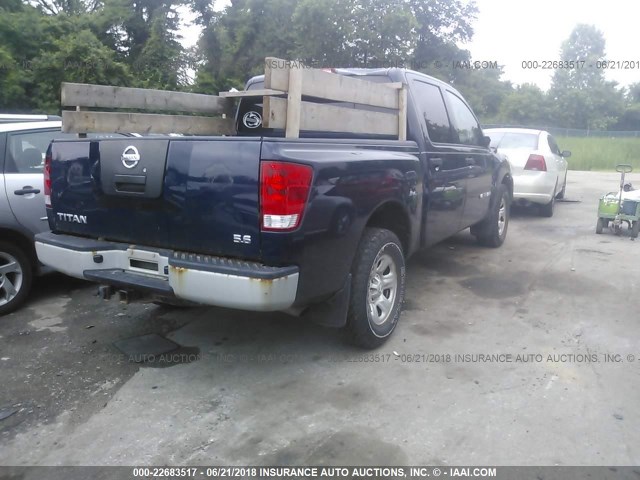 1N6AA07B17N226728 - 2007 NISSAN TITAN XE/SE/LE Dark Blue photo 4