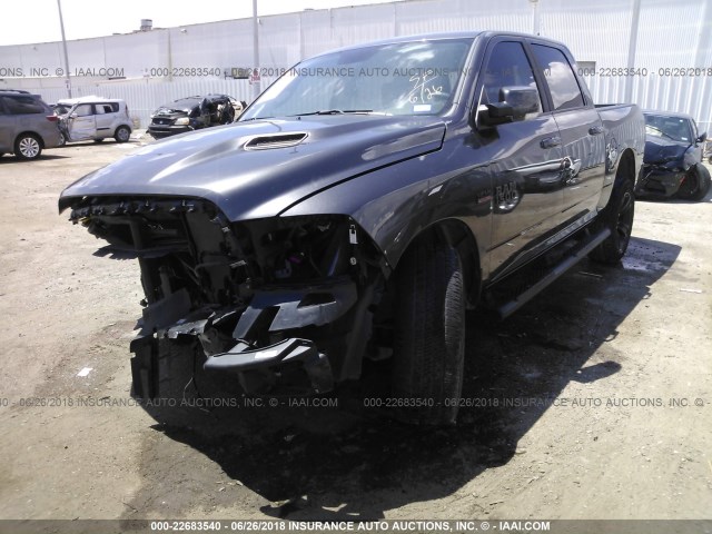 1C6RR7MT6HS664840 - 2017 RAM 1500 SPORT GRAY photo 2