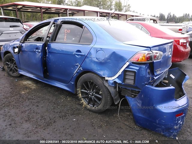 JA32U2FU7HU013477 - 2017 MITSUBISHI LANCER ES BLUE photo 3