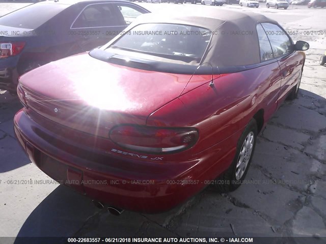 3C3EL45H3XT579683 - 1999 CHRYSLER SEBRING JX RED photo 4