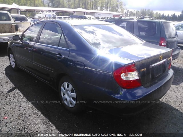 4T1BE32KX3U218577 - 2003 TOYOTA CAMRY LE/XLE/SE 蓝色 照片 3