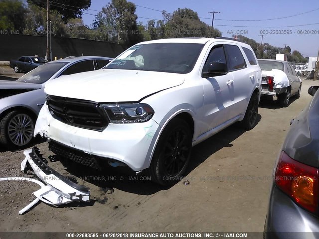 1C4RDHDG6JC359614 - 2018 DODGE DURANGO GT WHITE photo 2