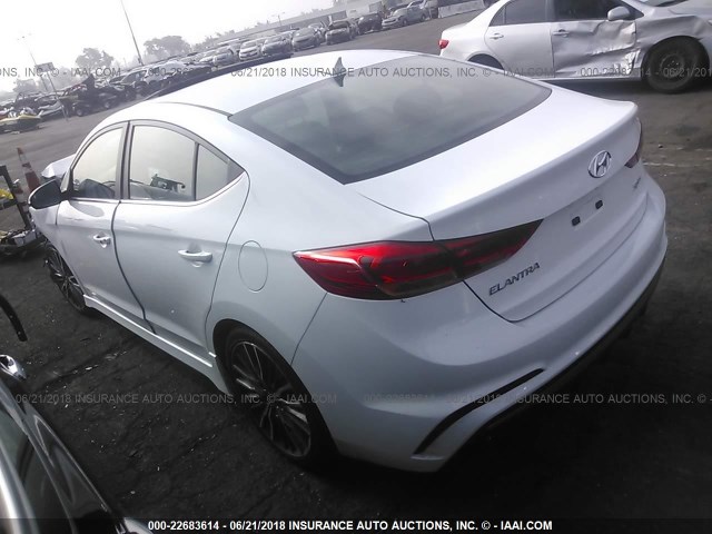 KMHD04LB9JU553922 - 2018 HYUNDAI ELANTRA SPORT WHITE photo 3