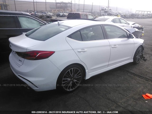 KMHD04LB9JU553922 - 2018 HYUNDAI ELANTRA SPORT WHITE photo 4