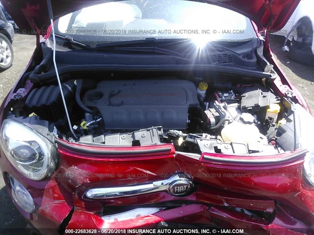 ZFBCFXDTXGP384527 - 2016 FIAT 500X LOUNGE RED photo 10