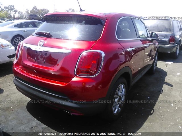 ZFBCFXDTXGP384527 - 2016 FIAT 500X LOUNGE RED photo 4