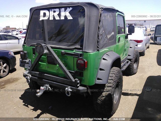 1J4FA69S84P748842 - 2004 JEEP WRANGLER / TJ RUBICON GREEN photo 4