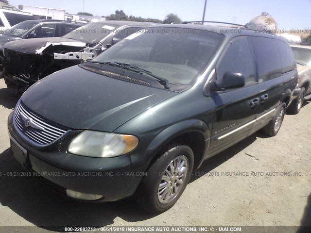2C8GP64L81R208053 - 2001 CHRYSLER TOWN & COUNTRY LIMITED GREEN photo 2