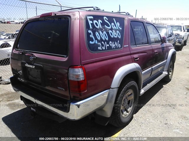 JT3GN87R0V0036639 - 1997 TOYOTA 4RUNNER LIMITED RED photo 4