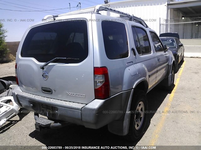 5N1ED28T24C604525 - 2004 NISSAN XTERRA XE/SE SILVER photo 4