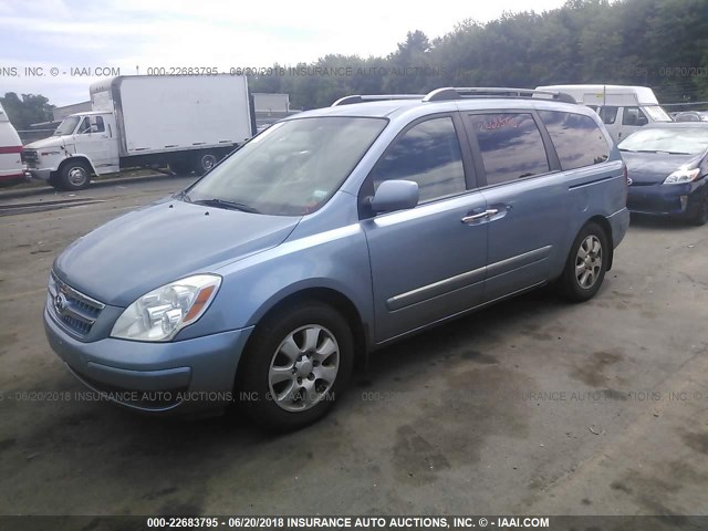 KNDMC233676011148 - 2007 HYUNDAI ENTOURAGE GLS/SE/LIMITED BLUE photo 2