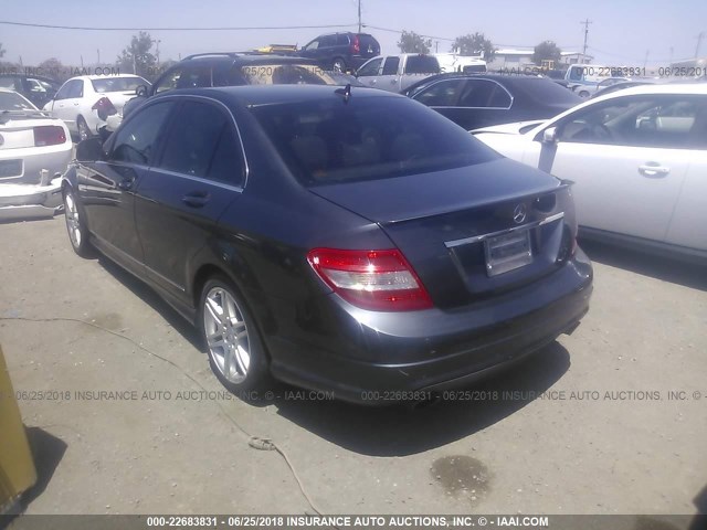 WDDGF56X18R030104 - 2008 MERCEDES-BENZ C 350 GRAY photo 3