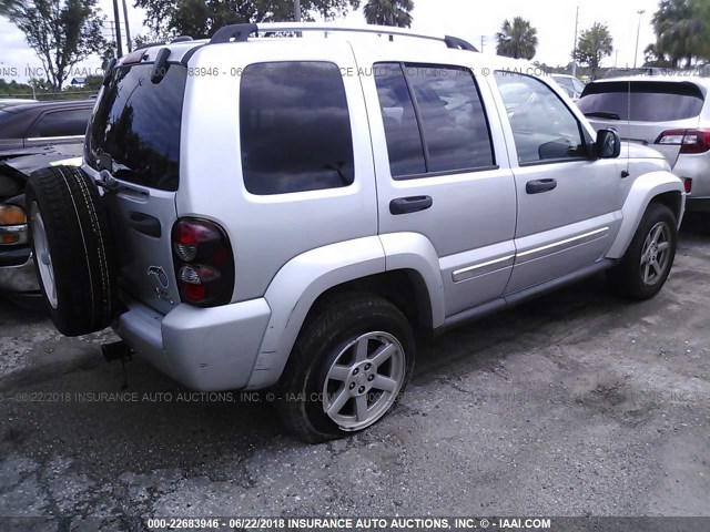 1J4GL58K65W724654 - 2005 JEEP LIBERTY LIMITED SILVER photo 4