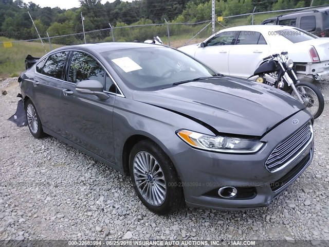 3FA6P0K92ER178653 - 2014 FORD FUSION TITANIUM GRAY photo 1