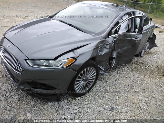 3FA6P0K92ER178653 - 2014 FORD FUSION TITANIUM GRAY photo 2