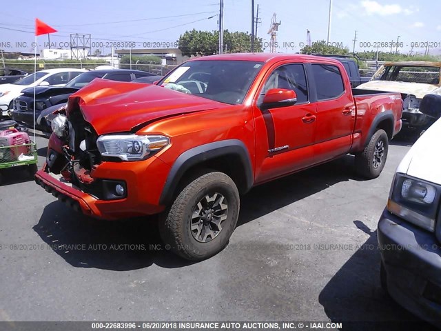 3TMDZ5BN5GM004212 - 2016 TOYOTA TACOMA DBL CAB/SR5/TRD SPORT/OR ORANGE photo 2