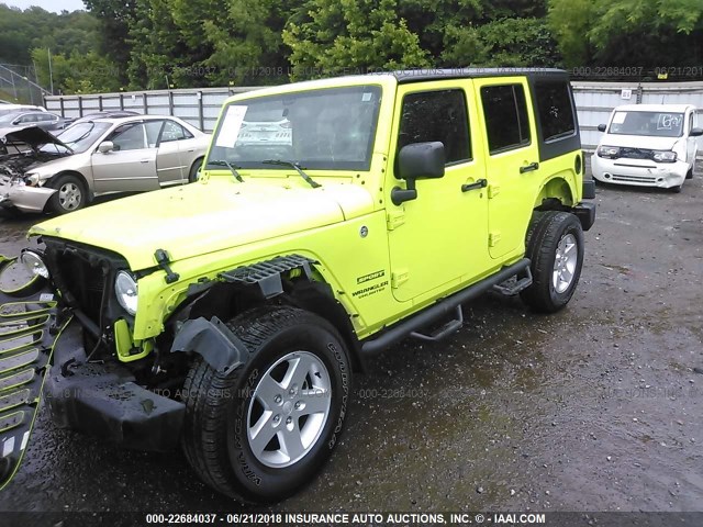 1C4BJWDG2GL347466 - 2016 JEEP WRANGLER UNLIMITE SPORT GREEN photo 2