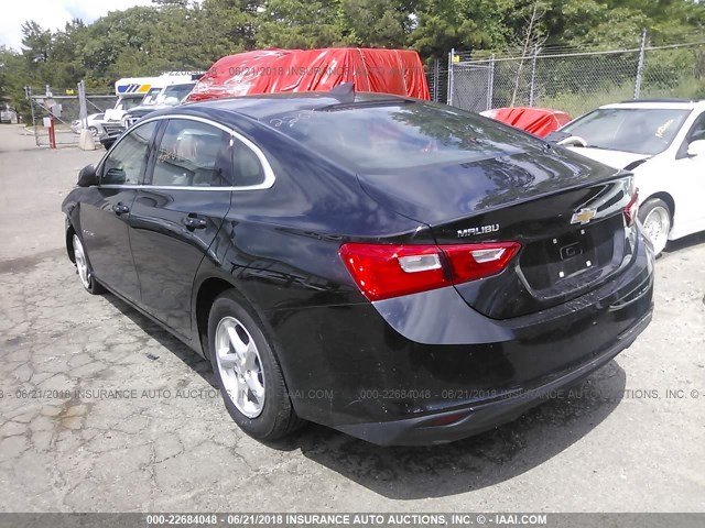 1G1ZC5ST6JF154710 - 2018 CHEVROLET MALIBU LS BLACK photo 3