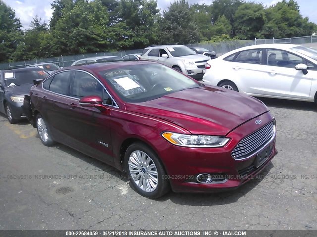 3FA6P0LU5DR167969 - 2013 FORD FUSION SE HYBRID BURGUNDY photo 1