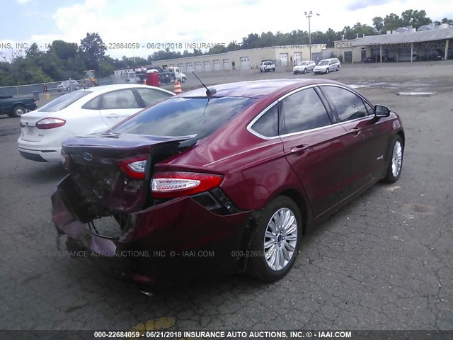 3FA6P0LU5DR167969 - 2013 FORD FUSION SE HYBRID BURGUNDY photo 4