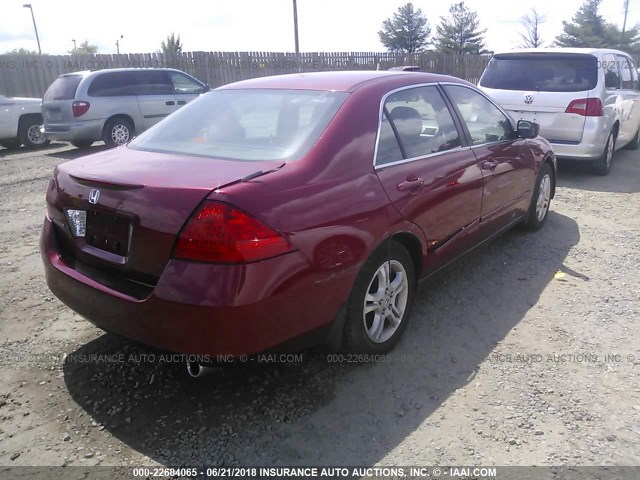 1HGCM56317A009182 - 2007 HONDA ACCORD SE RED photo 4