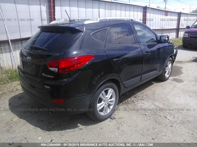 KM8JUCAC9DU729840 - 2013 HYUNDAI TUCSON GLS/LIMITED BLACK photo 4