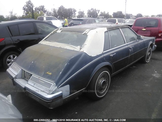 1G6KS6989FE837715 - 1985 CADILLAC SEVILLE BLUE photo 4