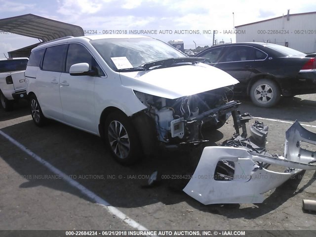 KNDMC5C10G6132192 - 2016 KIA SEDONA EX/SX WHITE photo 1