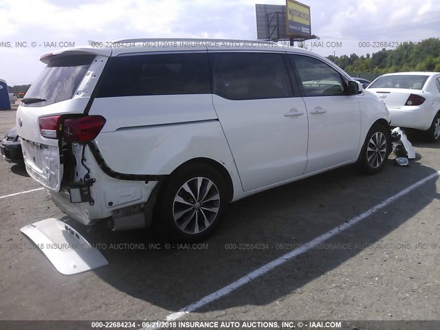 KNDMC5C10G6132192 - 2016 KIA SEDONA EX/SX WHITE photo 4