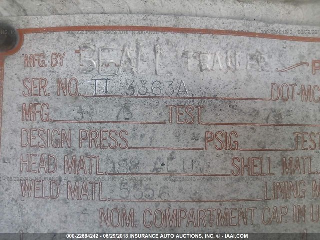 TT3363A - 1975 BEALL AND/OR TECWELD TANK  灰色 照片 9