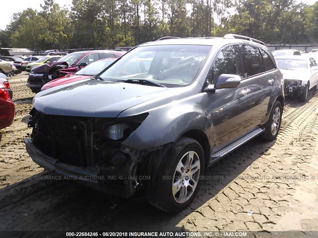 2HNYD28338H503072 - 2008 ACURA MDX TECHNOLOGY GRAY photo 2