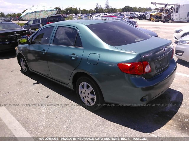 1NXBU4EEXAZ257360 - 2010 TOYOTA COROLLA S/LE/XLE GREEN photo 3