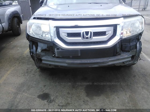 5FNYF3H56AB015978 - 2010 HONDA PILOT EXL GRAY photo 6