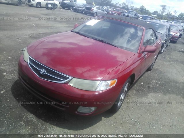 2T1FF22P81C506245 - 2001 TOYOTA CAMRY SOLARA SE/SLE RED photo 2