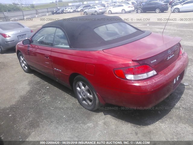 2T1FF22P81C506245 - 2001 TOYOTA CAMRY SOLARA SE/SLE RED photo 3