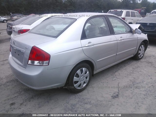 KNAFE221995585896 - 2009 KIA SPECTRA EX/LX/SX SILVER photo 4