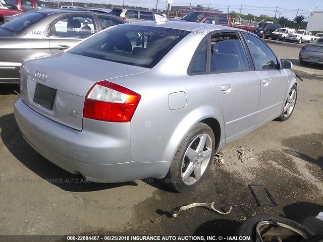 WAULC68E54A295746 - 2004 AUDI A4 1.8T QUATTRO SILVER photo 4